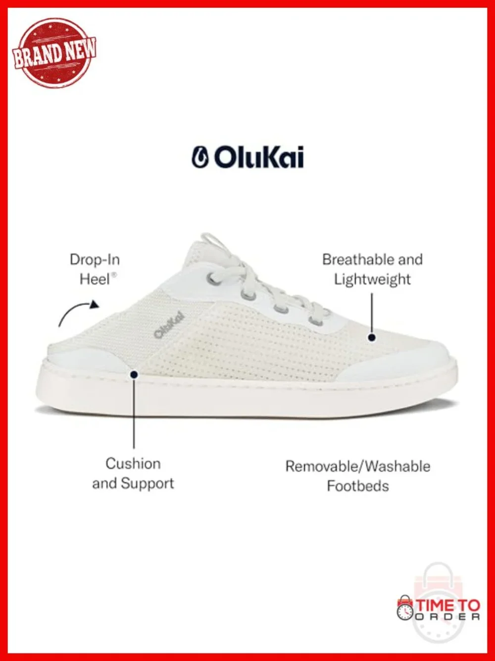 Waterproof Leather Athletic Sneakers with Drop-In Heel, Supportive Lace-Up Shoes